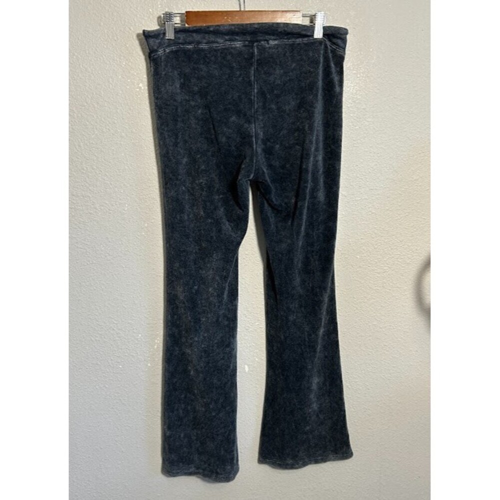 Y2K T Party Terry Cloth Lounge Pants S Gray Mineral Wash Mid Rise Drawstring - Picture 3 of 8